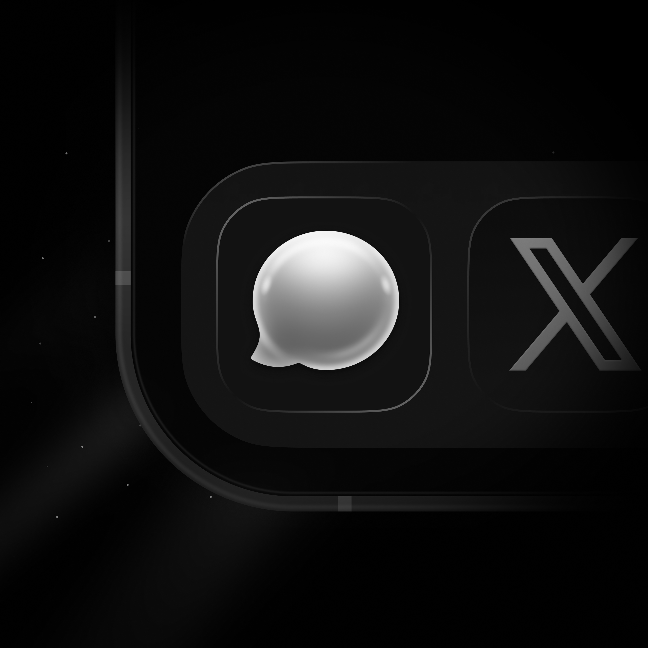 XChat 图标与 X 入口示意