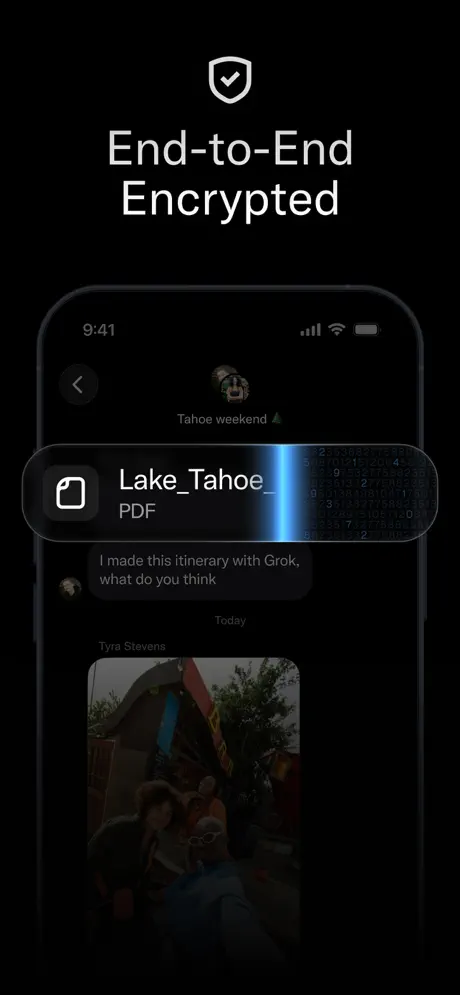 端到端加密与文件能力示意