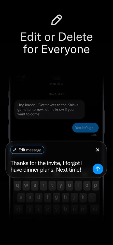 已发消息可编辑的界面示意